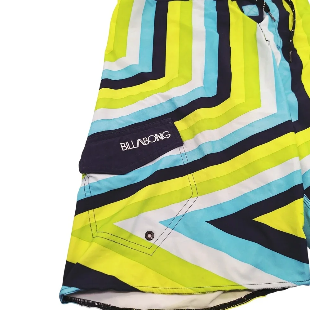 Billabong Platinum X Zero Gravity Stretch Board Shorts Mens 34 Blue Yellow